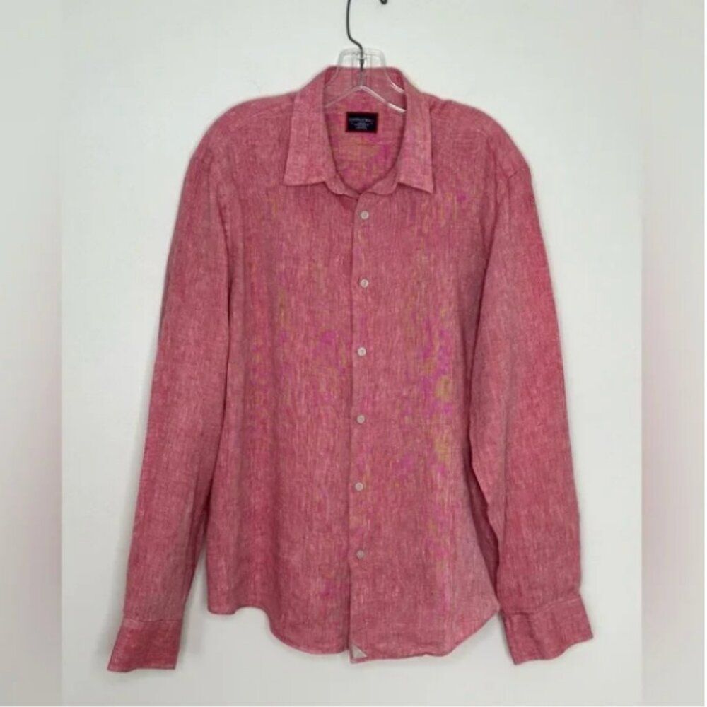UNTUCKit Men's Eberle Linen Regular Fit Shirt Button Down Long Sleeve Size Large - Picture 5 of 6
